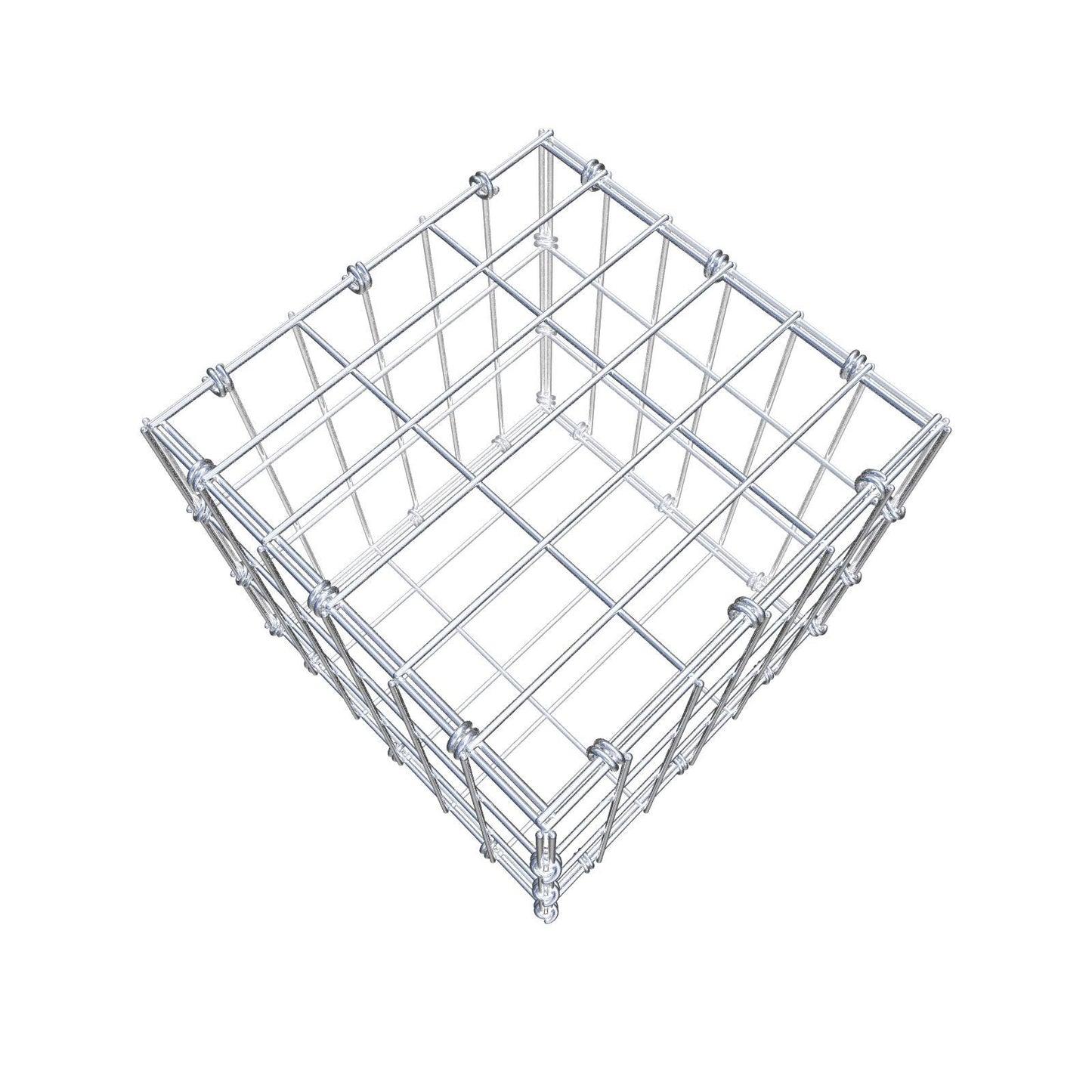 Gabion 30 cm x 30 cm x 30 cm (L x H x D), maskestørrelse 5 x 10 cm, spiralring