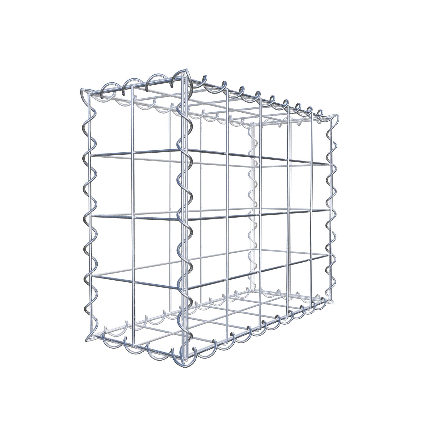 Gabbione 50 cm x 40 cm x 20 cm (L x H x P), maglia 10 cm x 10 cm, spirale