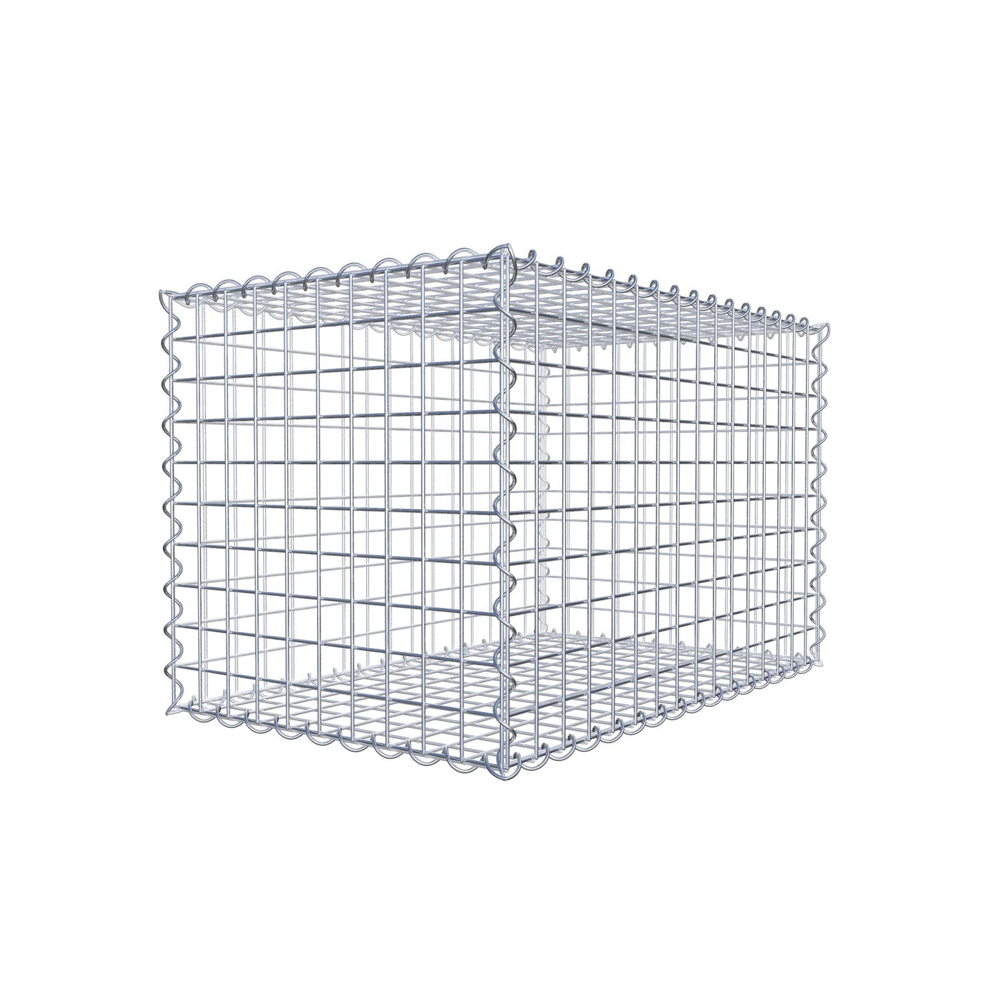 Gabião 80 cm x 50 cm x 50 cm (C x A x P), malhagem 5 cm x 5 cm, espiral