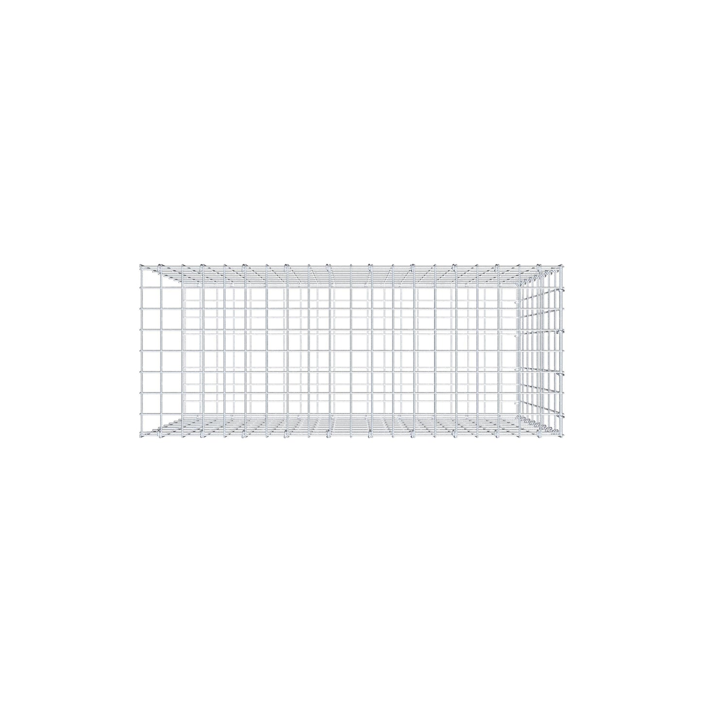 Mounted gabion type 2 100 cm x 80 cm x 40 cm, mesh size 5 cm x 10 cm, C-ring