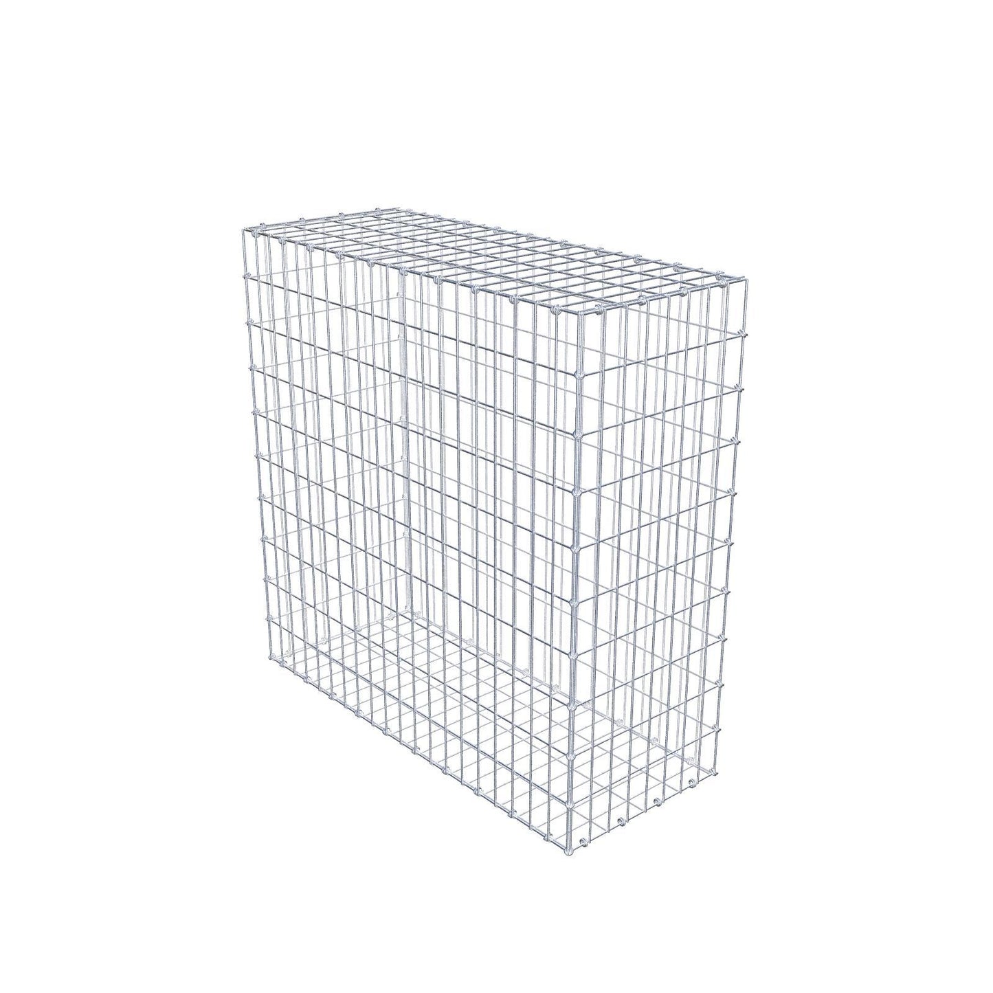 Gabione 100 cm x 100 cm x 40 cm (L x H x T), Maschenweite 5 x 10 cm, Spiralring
