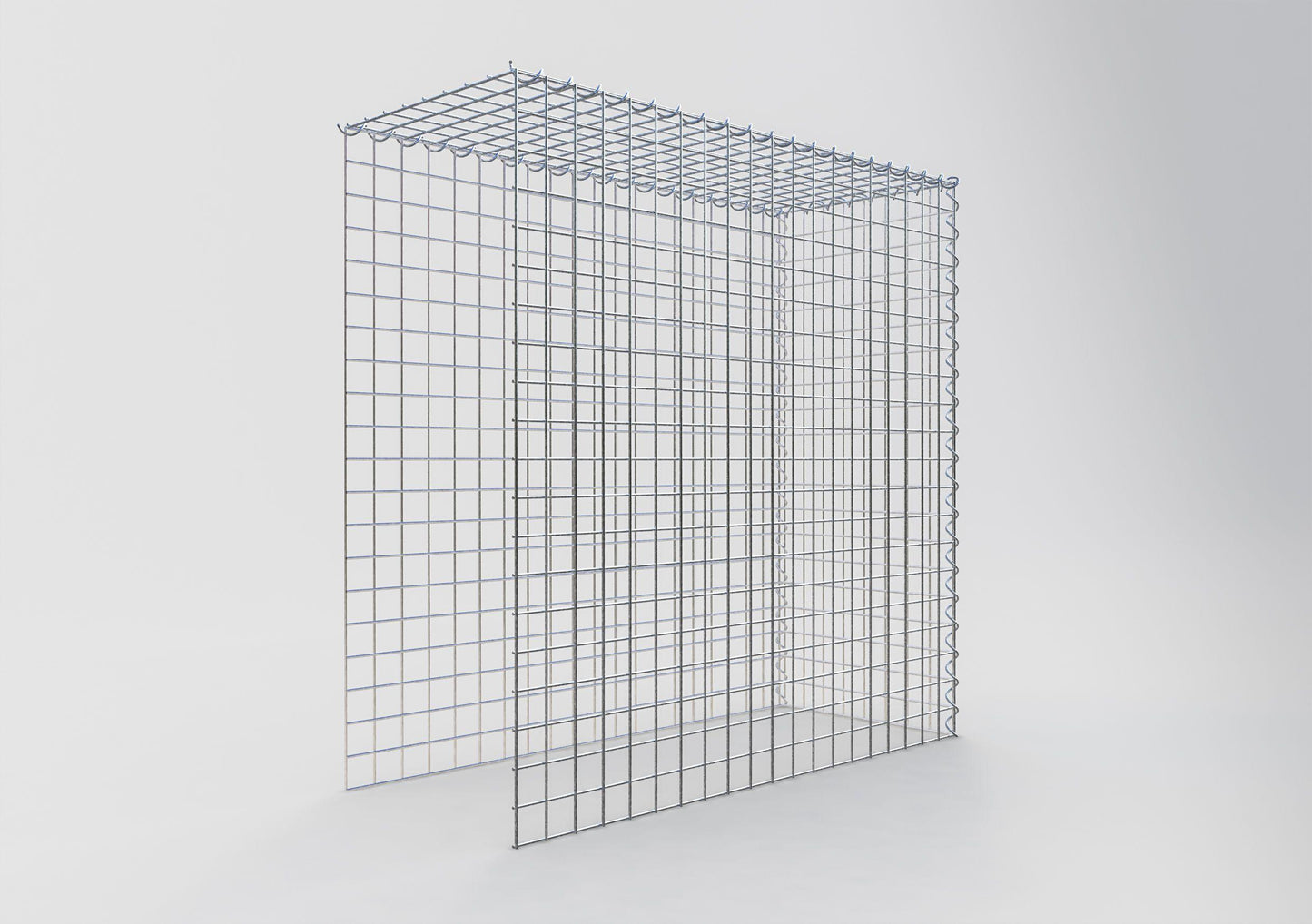 Opvokset gabion type 4 100 cm x 100 cm x 40 cm (L x H x D), maskestørrelse 5 cm x 5 cm, spiral