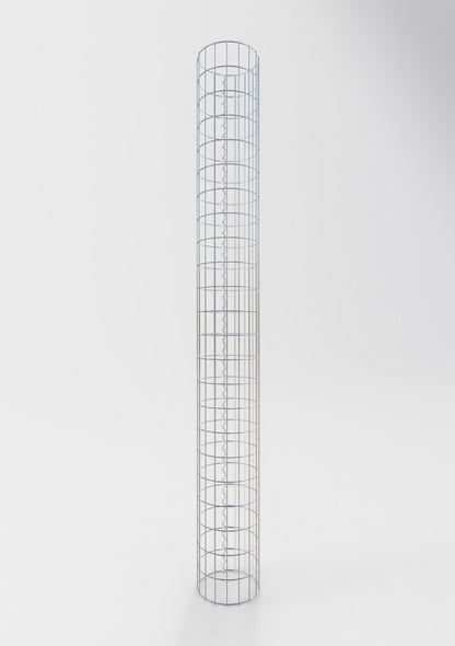 Columna de gaviones redonda 27 cm de diámetro, 230 cm de altura, malla 5 cm x 10 cm
