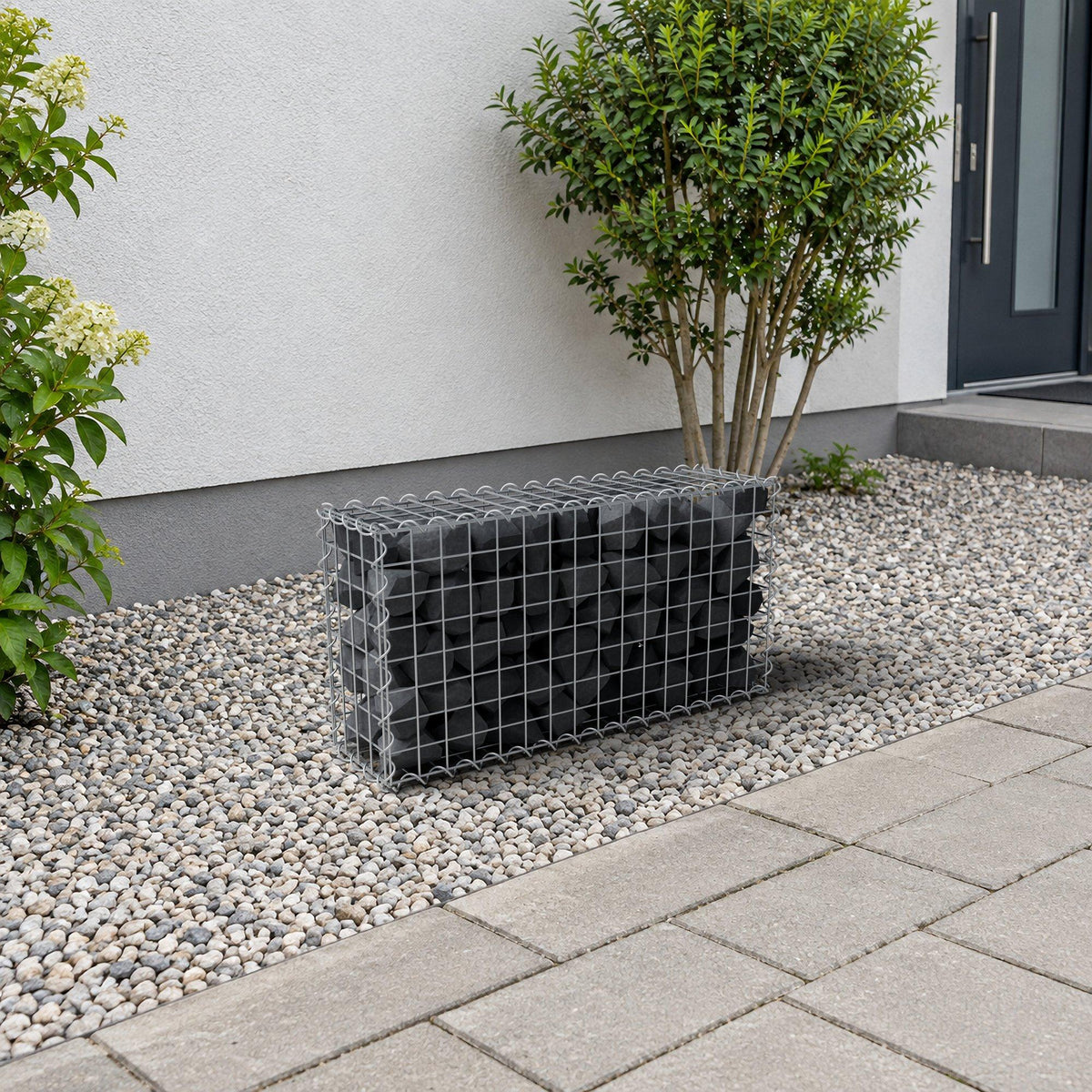 Gabione 80 cm x 40 cm x 20 cm (L x H x T), Maschenweite 5 cm x 5 cm, Spirale