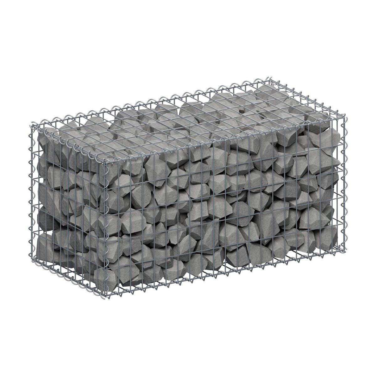 Gabione 100 cm x 50 cm x 50 cm (L x H x T), Maschenweite 5 cm x 10 cm, Spirale