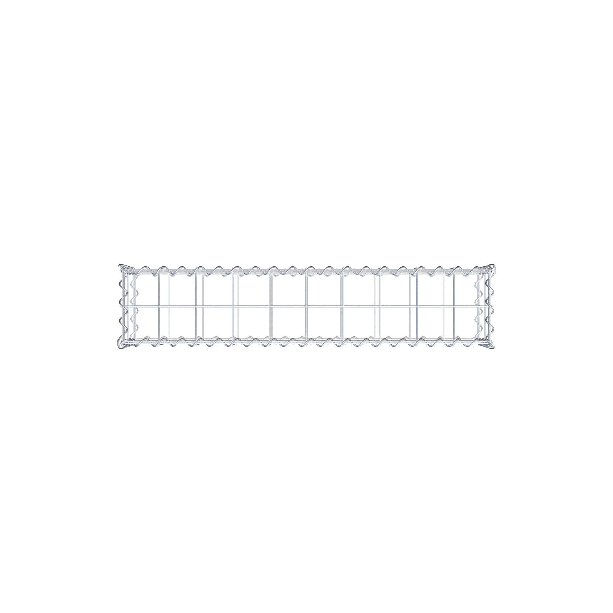 Schanskorf 100 cm x 20 cm x 20 cm (L x H x D), maaswijdte 10 cm x 10 cm, spiraalvormig