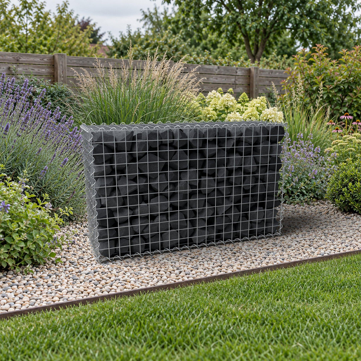 Gabione 100 cm x 60 cm x 30 cm (L x H x T), Maschenweite 5 cm x 5 cm, Spirale