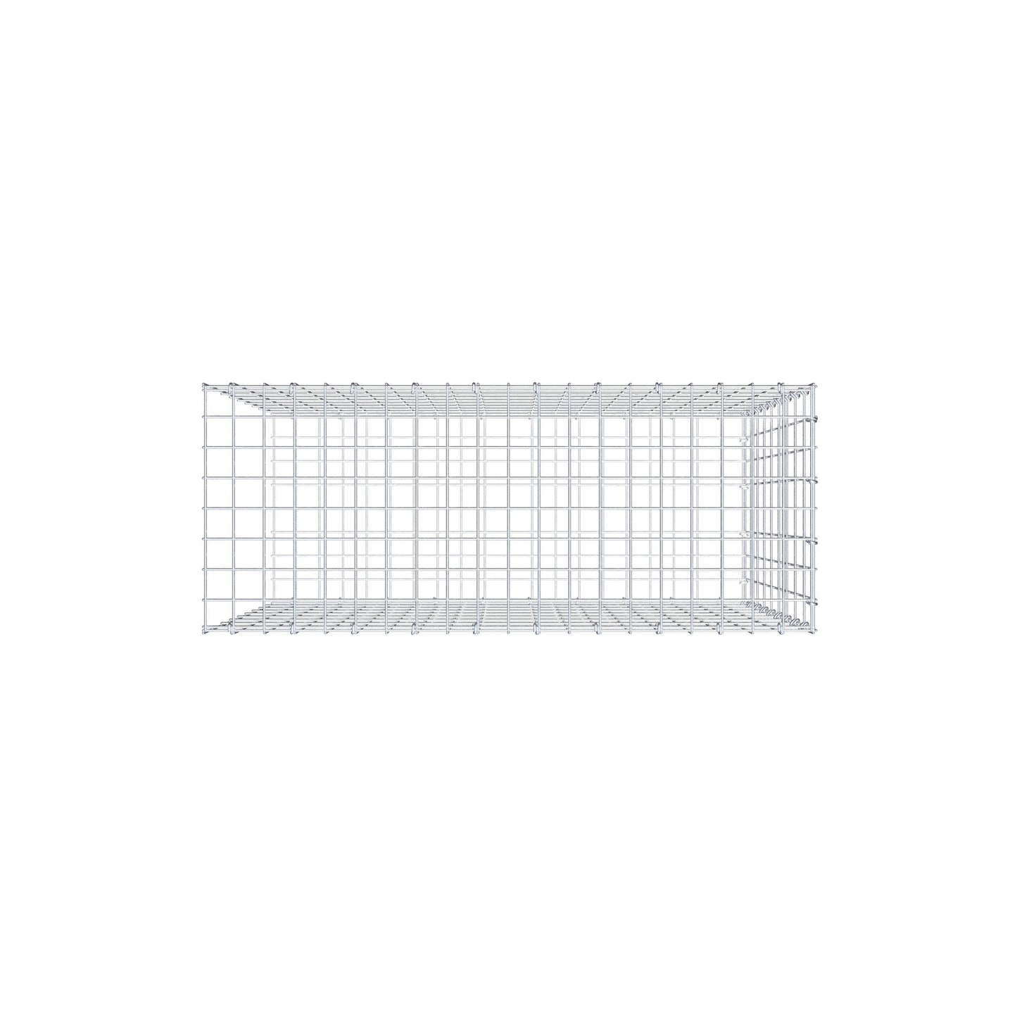 Mounted gabion type 2 100 cm x 90 cm x 40 cm, mesh size 5 cm x 10 cm, C-ring