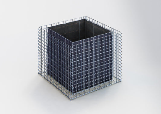 Lecho elevado rectangular 100 cm x 80 cm x 100 cm (largo x alto x fondo), malla 5 x 5 cm, espesor de pared 10 cm