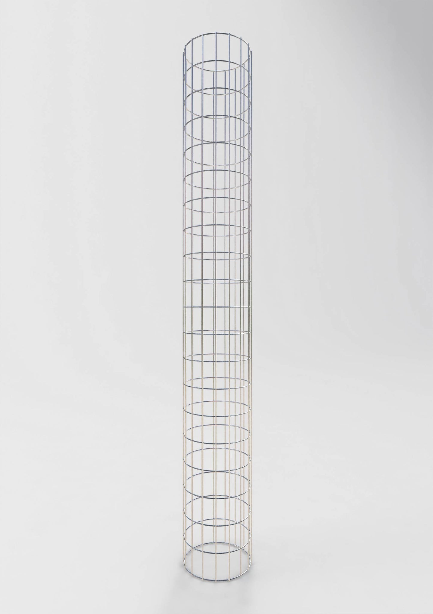 Rund gabionsøjle, varmgalvaniseret, 27 cm diameter, 200 cm højde, MW 5 cm x 10 cm