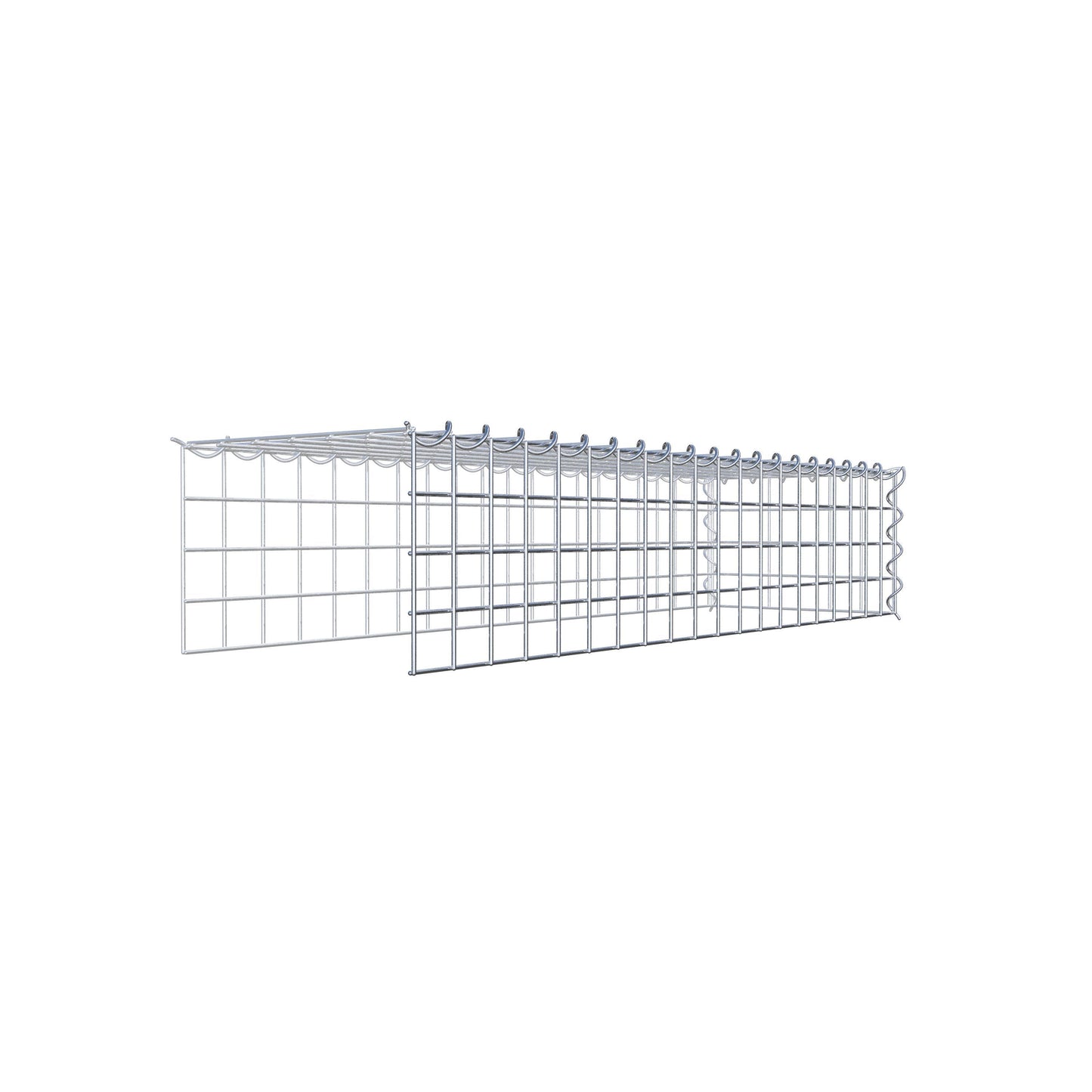 Gabion rapporté type 4 100 cm x 20 cm x 30 cm (L x H x P), mailles 5 cm x 5 cm, spirale