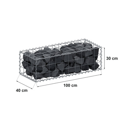 Gabion 100 cm x 30 cm x 40 cm (L x H x P), mailles 10 cm x 10 cm, spirale