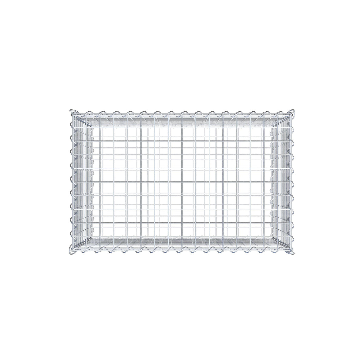 Gabião 80 cm x 50 cm x 50 cm (C x A x P), malhagem 5 cm x 5 cm, espiral