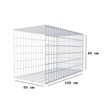 Gabbione aggiuntivo tipo 2 100 cm x 60 cm x 50 cm (L x A x P), maglia 5 cm x 10 cm, spirale