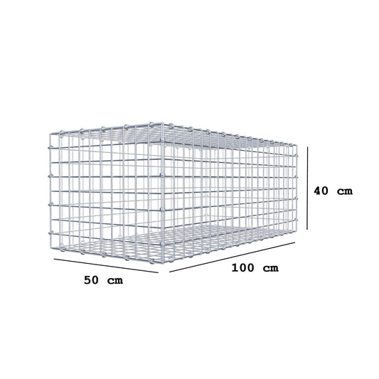 Gabião 100 cm x 40 cm x 50 cm (C x A x P), malhagem 5 x 5 cm, anel espiral