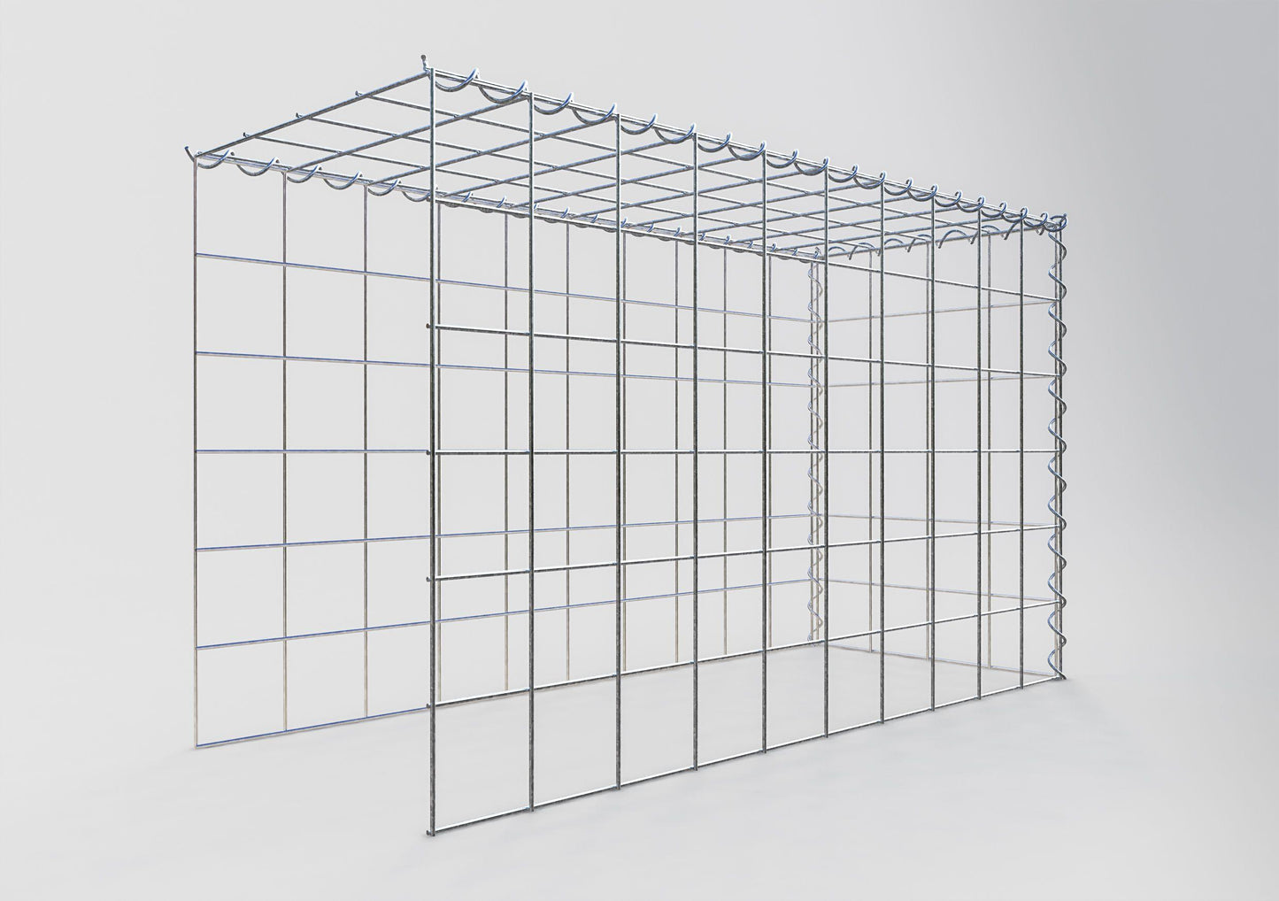Gabion rapporté type 4 100 cm x 60 cm x 40 cm (L x H x P), mailles 10 cm x 10 cm, spirale