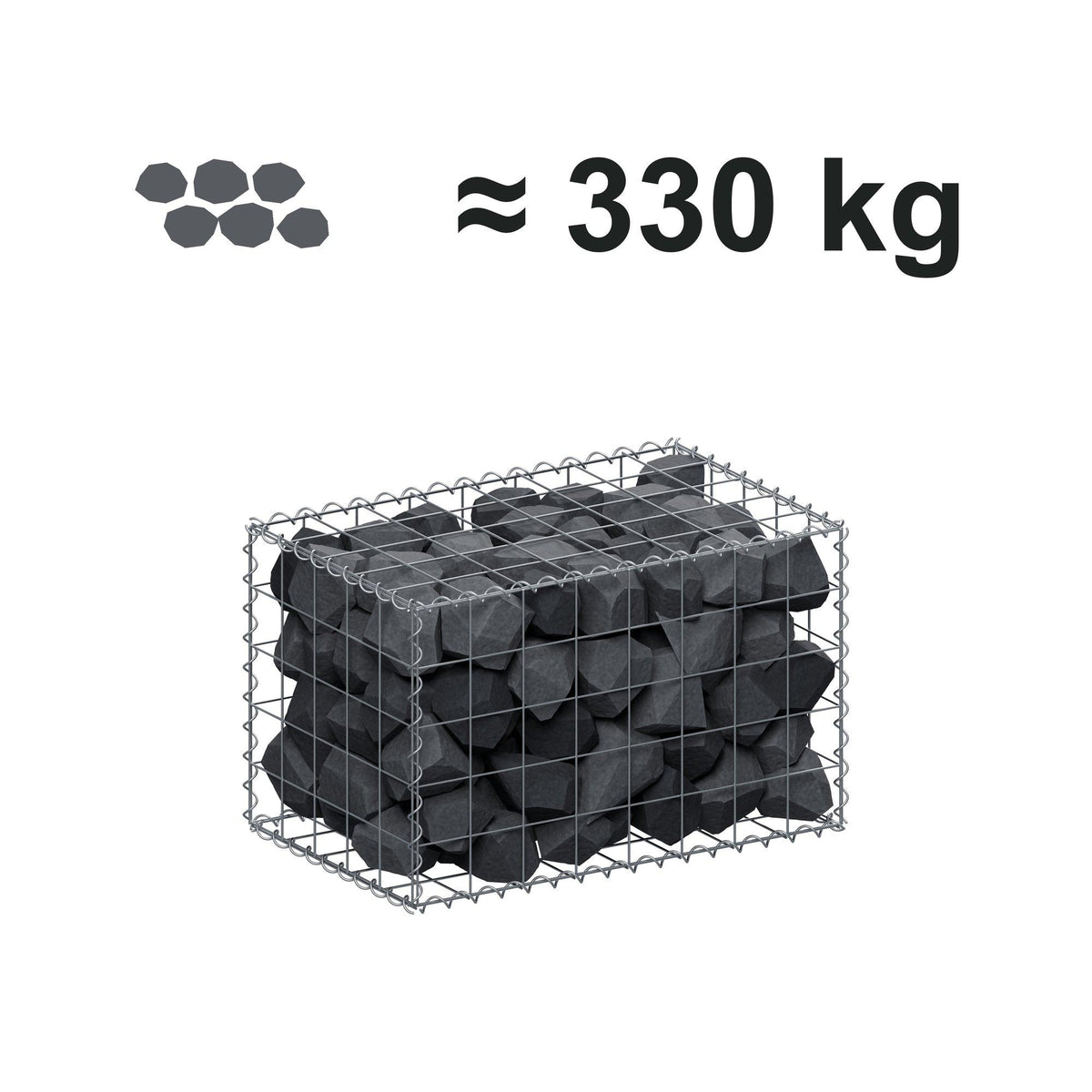 Schanskorf 80 cm x 50 cm x 50 cm (L x H x D), maaswijdte 10 cm x 10 cm, spiraal