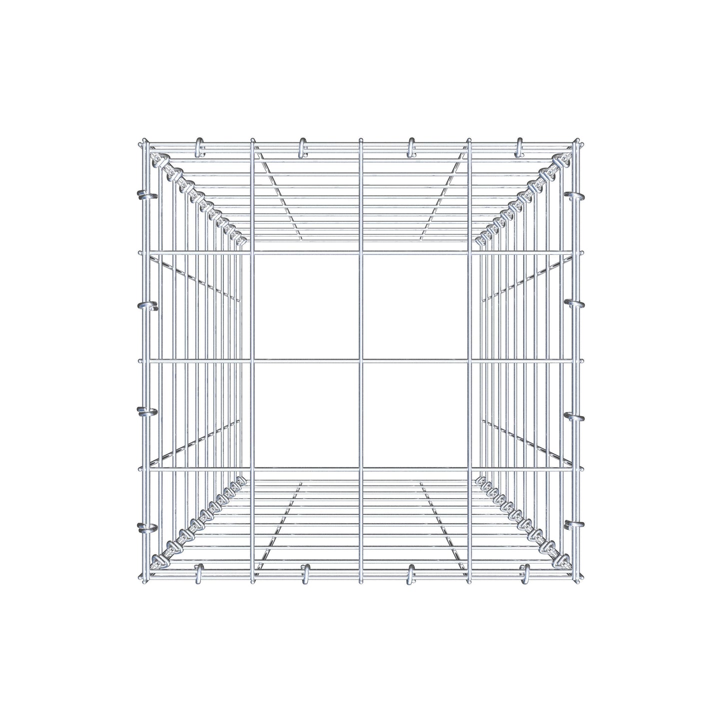 Typ 3 påbyggnadsgabion 100 cm x 40 cm x 40 cm (L x H x D), maskstorlek 10 cm x 10 cm, C-ring