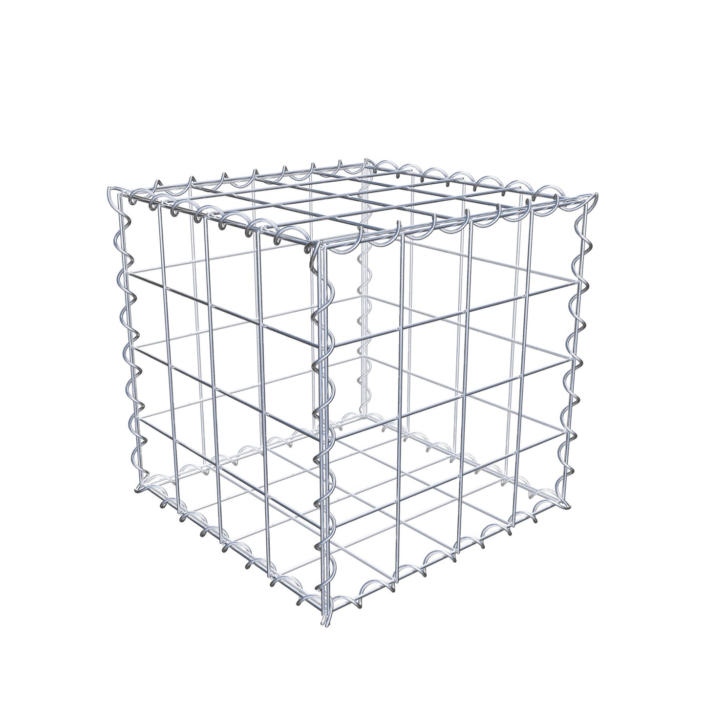 Gabione 40 cm x 40 cm x 40 cm (L x H x T), Maschenweite 10 cm x 10 cm, Spirale