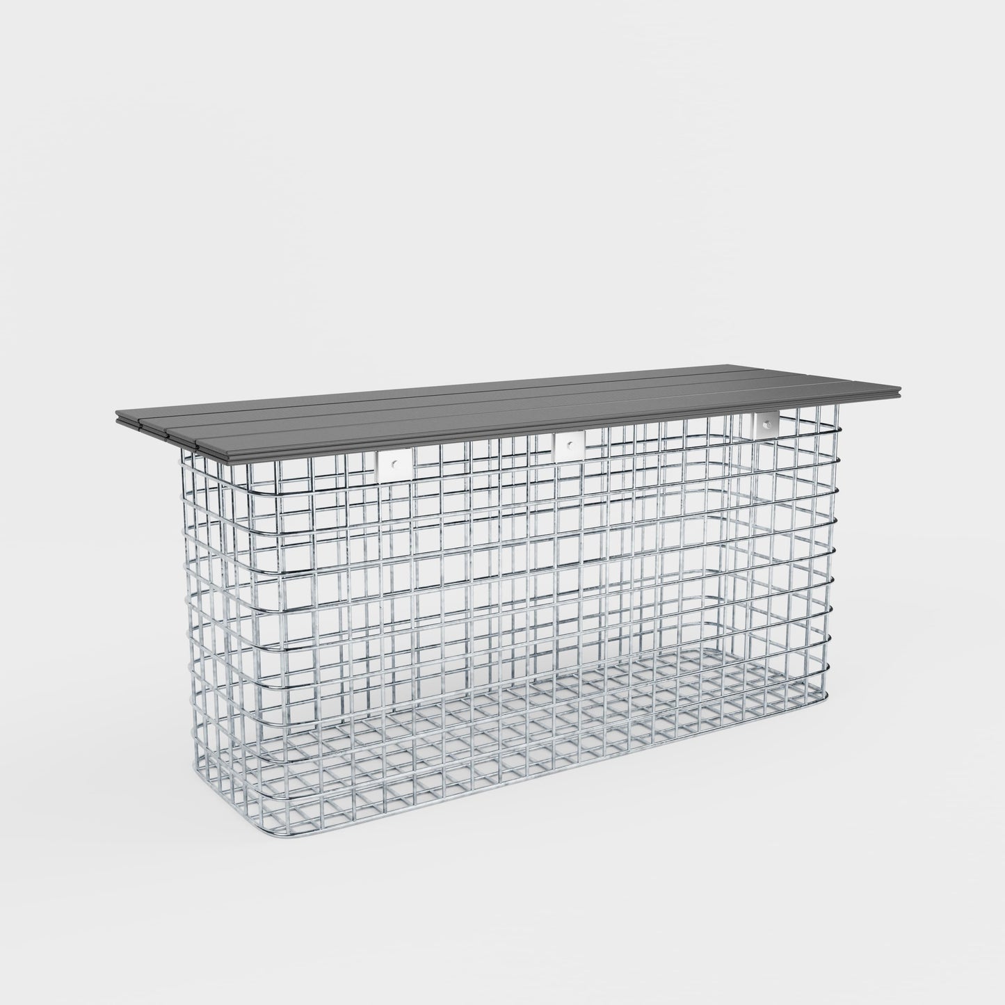 Banco de jardín 102 x 50 x 32 cm MW 5 x 5 cm galvanizado en caliente, con tablero reciclado en antracita