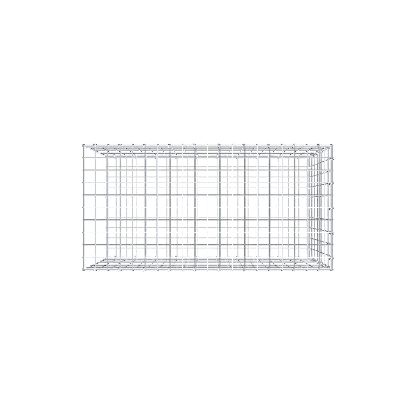 Opzetpaal type 2 100 cm x 70 cm x 50 cm, maaswijdte 5 cm x 10 cm, C-ring