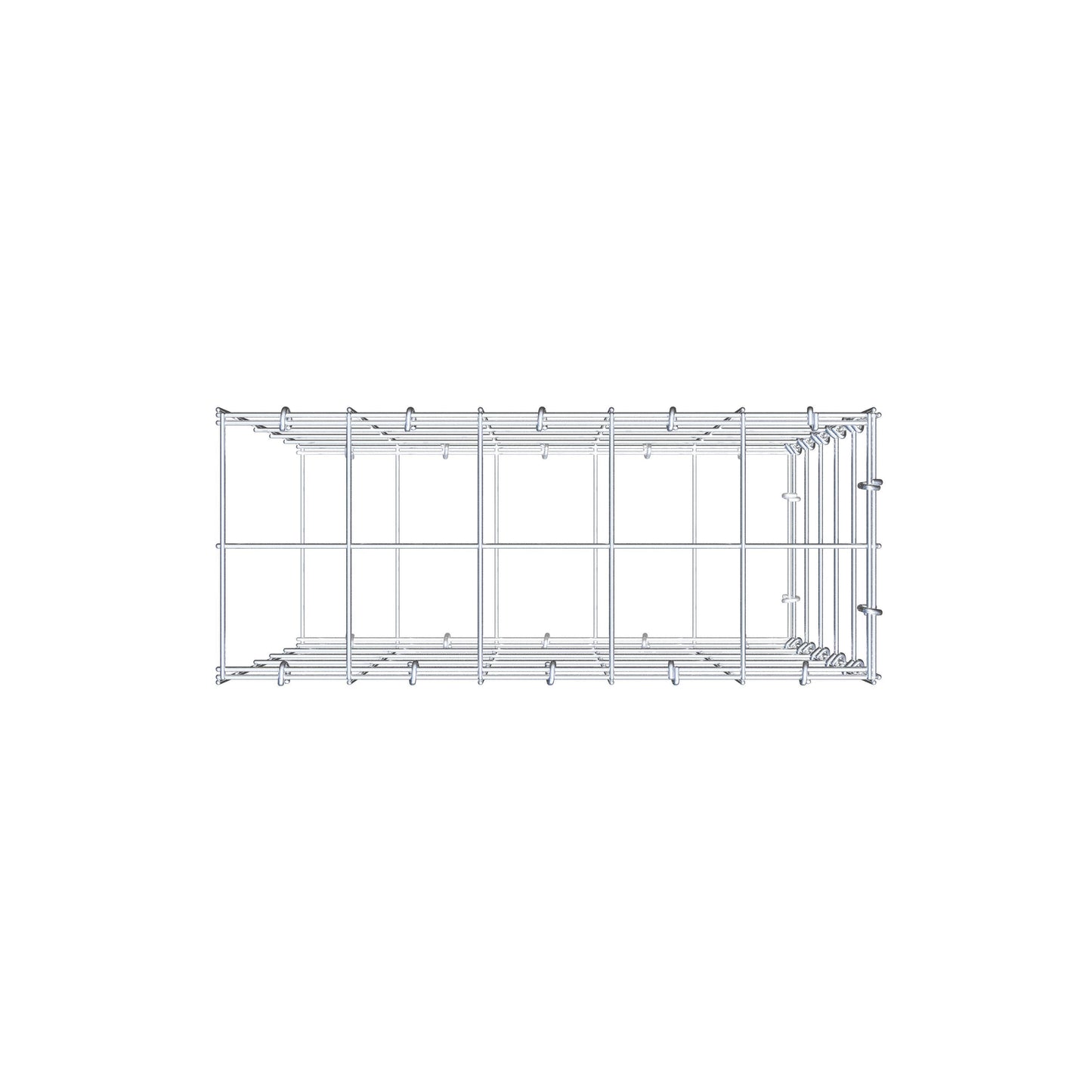 Gabbione aggiuntivo di tipo 2 50 cm x 50 cm x 20 cm (L x H x P), maglia 10 cm x 10 cm, anello a C
