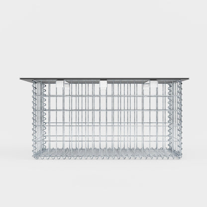 Banco de jardim gabião espiral 105 x 50 x 30 cm - MW 5 x 10 cm, com capa reciclada em antracite