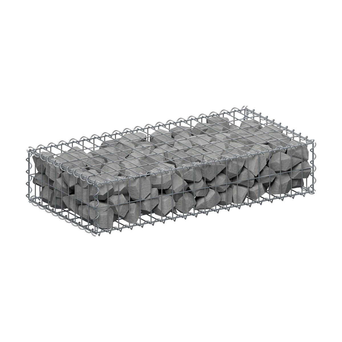 Gabion 100 cm x 20 cm x 50 cm (L x H x D), mesh size 5 cm x 10 cm, spiral