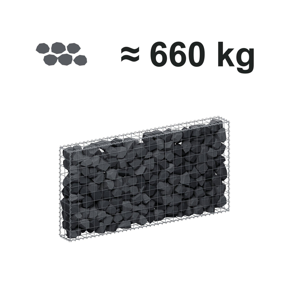 Gabbione 200 cm x 100 cm x 20 cm (L x H x P), maglia 10 cm x 10 cm, spirale