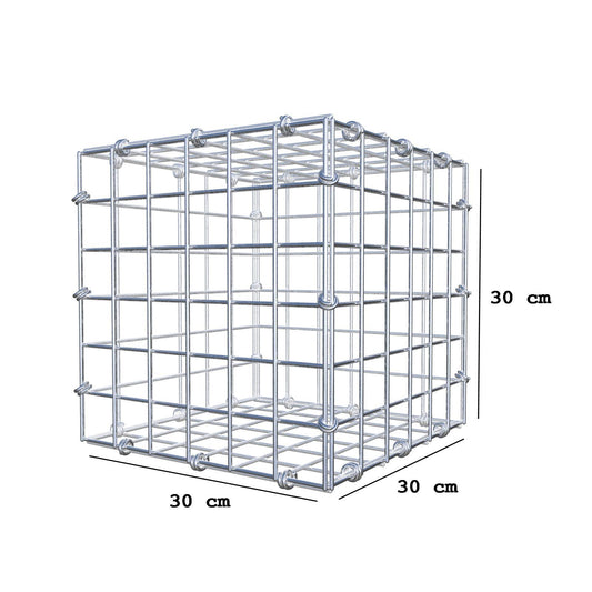 Gabião 30 cm x 30 cm x 30 cm (C x A x P), malhagem 5 x 5 cm, anel espiral