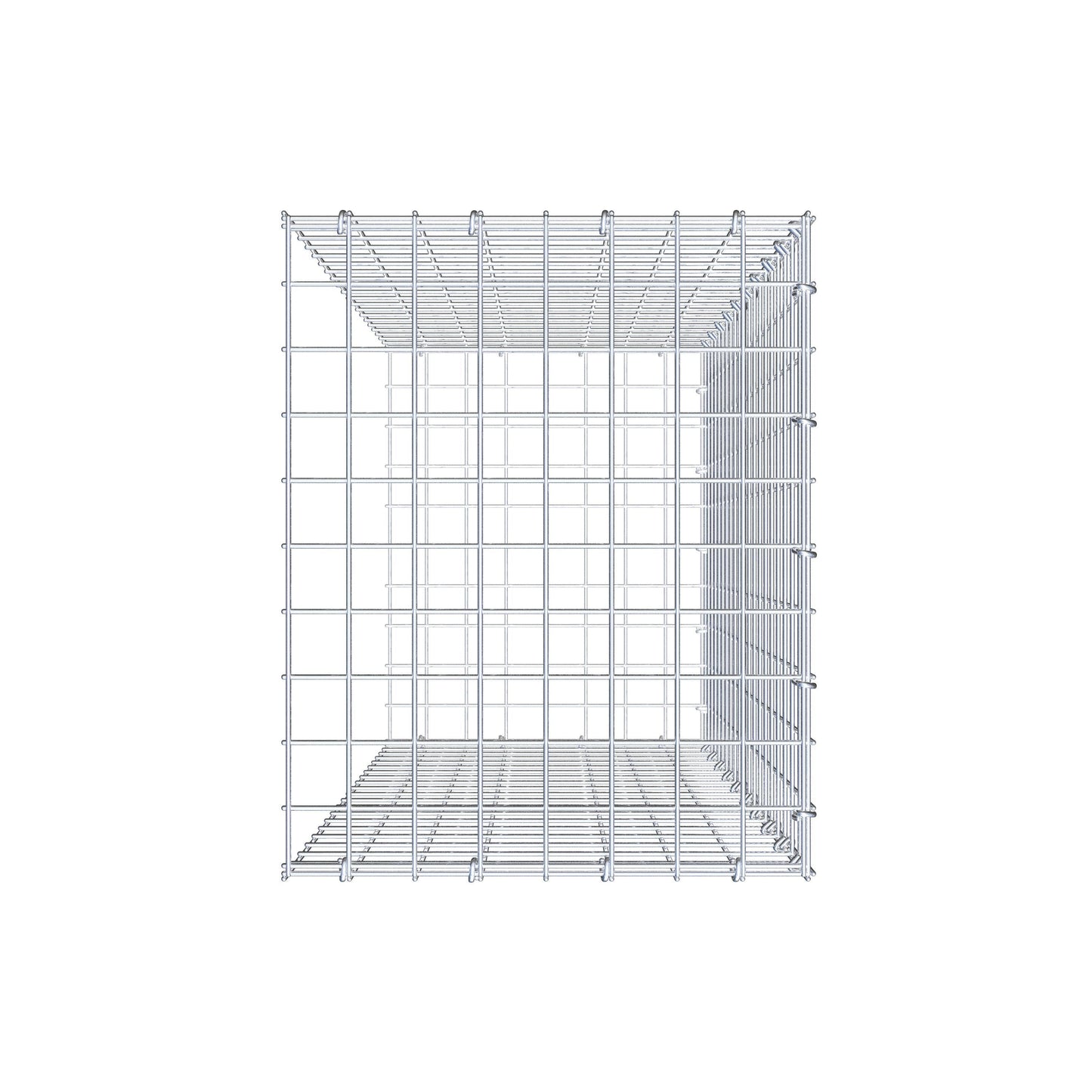 Monteret gabion type 2 100 cm x 40 cm x 50 cm (L x H x D), maskestørrelse 5 cm x 5 cm, C-ring