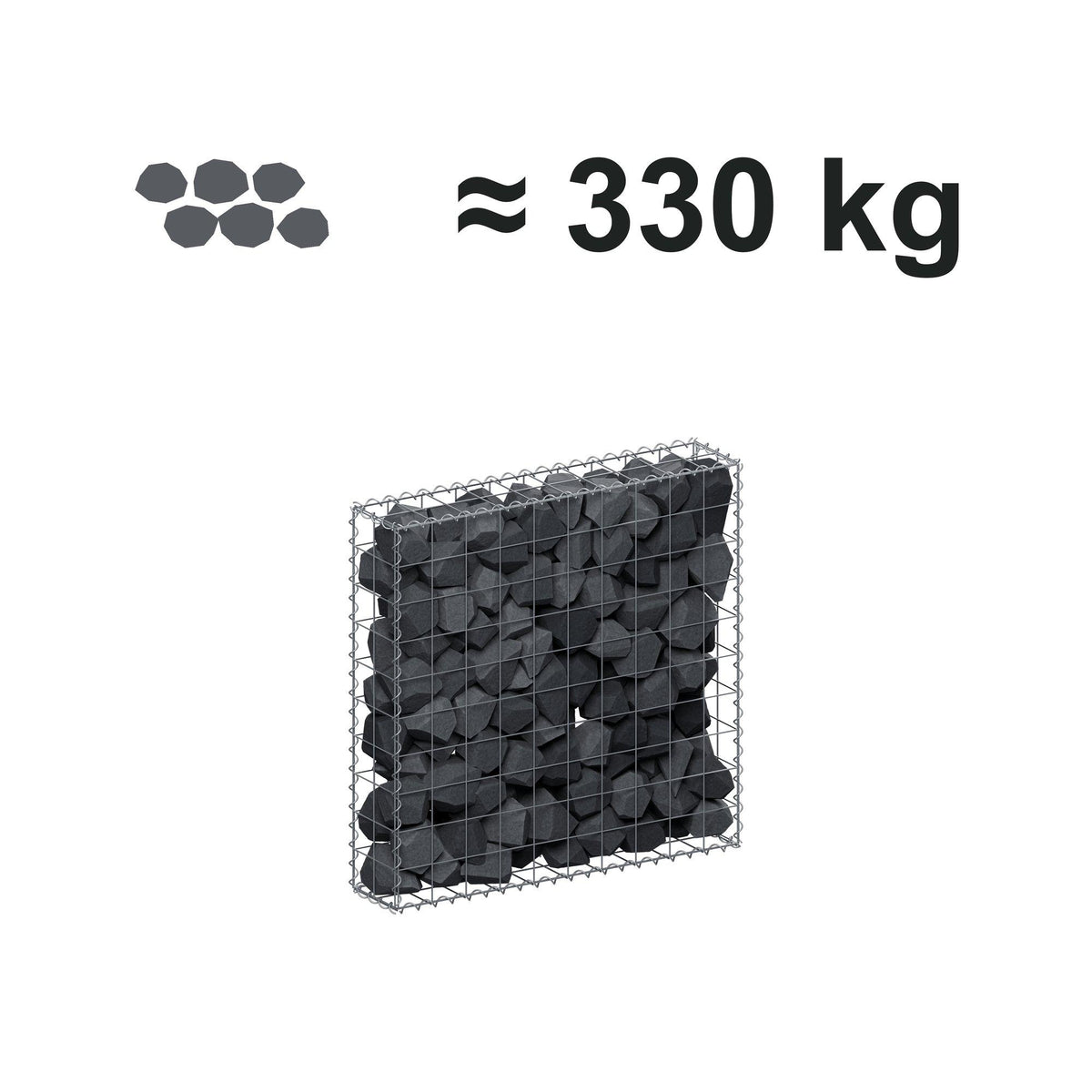 Gabione 100 cm x 100 cm x 20 cm (L x H x T), Maschenweite 10 cm x 10 cm, Spirale