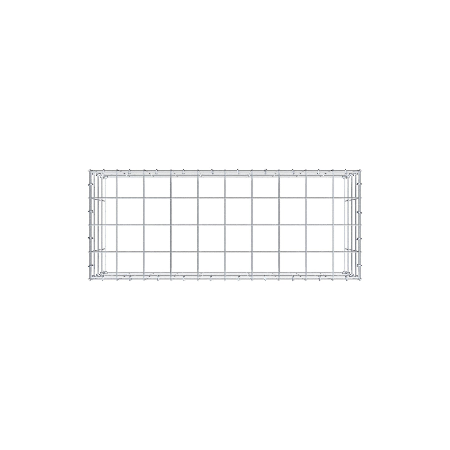 Typ 3 påbyggnadsgabion 100 cm x 40 cm x 40 cm (L x H x D), maskstorlek 10 cm x 10 cm, C-ring