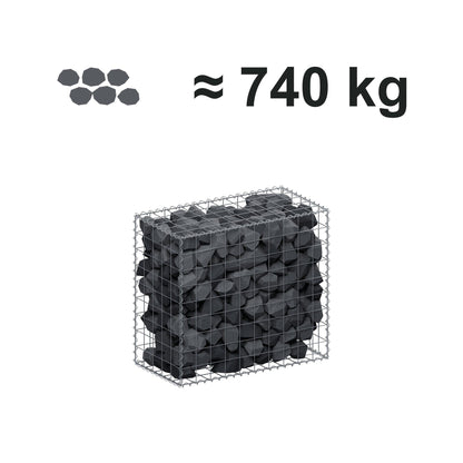 Gabion 100 cm x 90 cm x 50 cm (L x H x D), maskestørrelse 10 cm x 10 cm, spiral