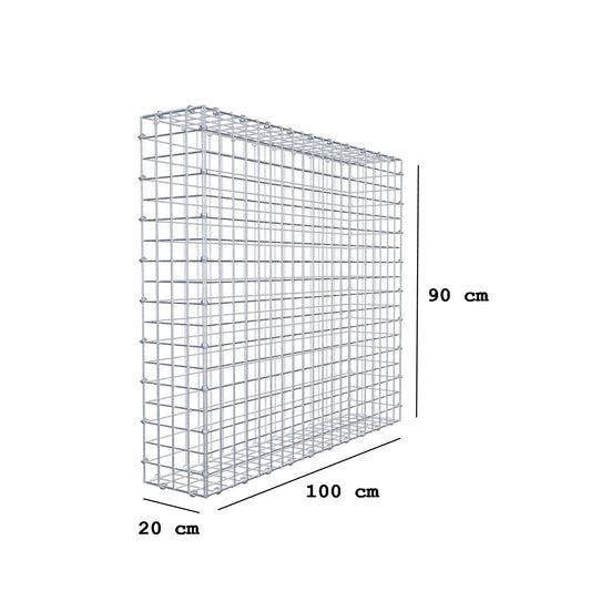 Gabião 100 cm x 90 cm x 20 cm (C x A x P), malhagem 5 x 5 cm, anel espiral