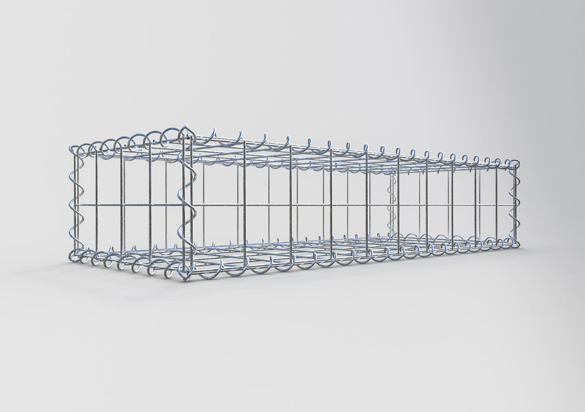 Gabion 100 cm x 20 cm x 40 cm (L x H x P), mailles 10 cm x 10 cm, spirale