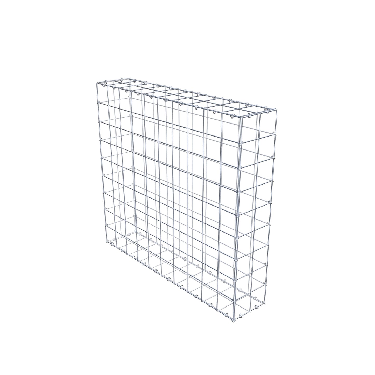 Gabião 100 cm x 90 cm x 20 cm (C x A x P), malhagem 10 cm x 10 cm, anel C