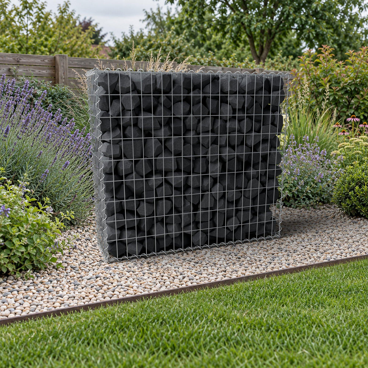 Gabião 100 cm x 90 cm x 30 cm (C x A x P), malhagem 5 cm x 10 cm, espiral