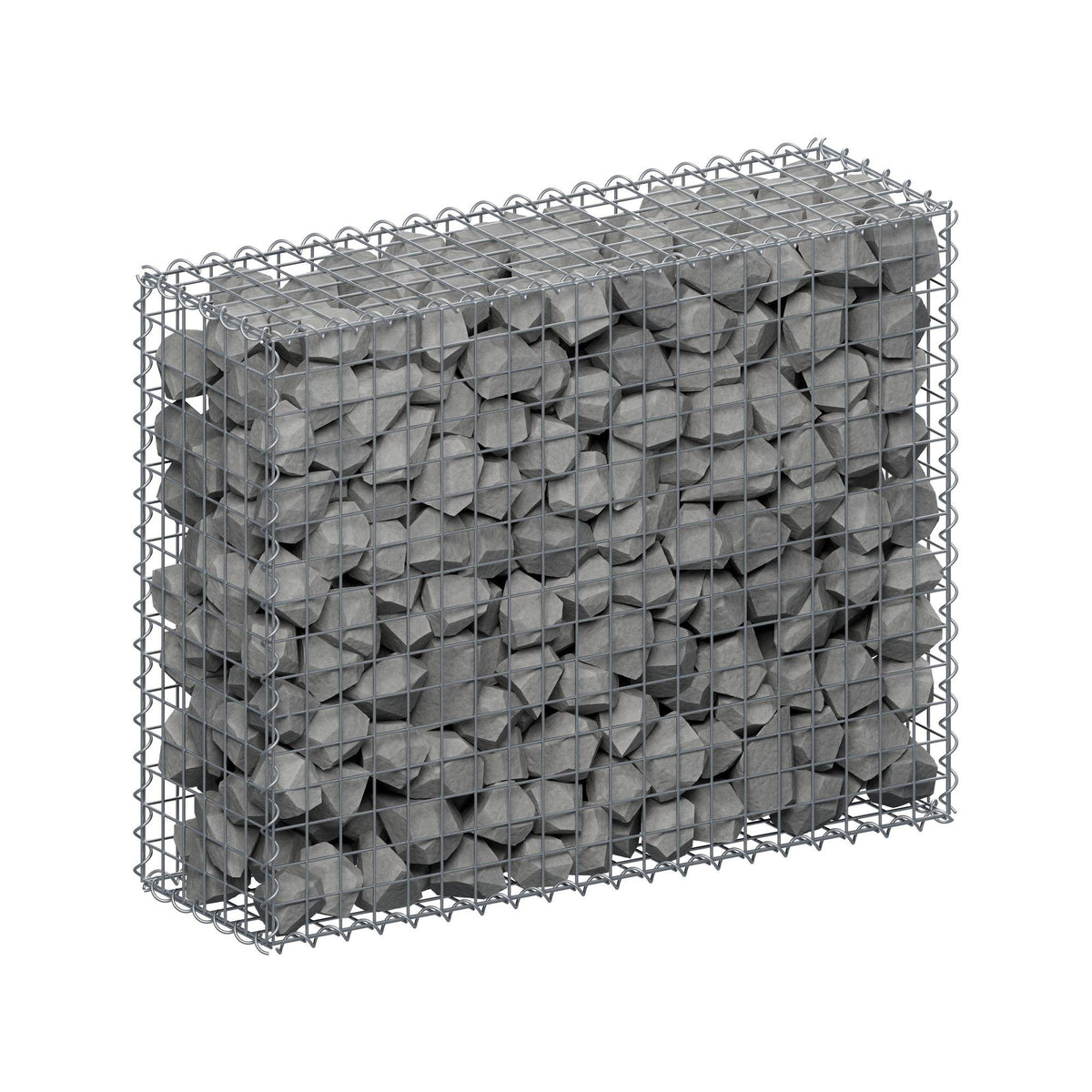 Gabione 100 cm x 80 cm x 30 cm (L x H x T), Maschenweite 5 cm x 5 cm, Spirale