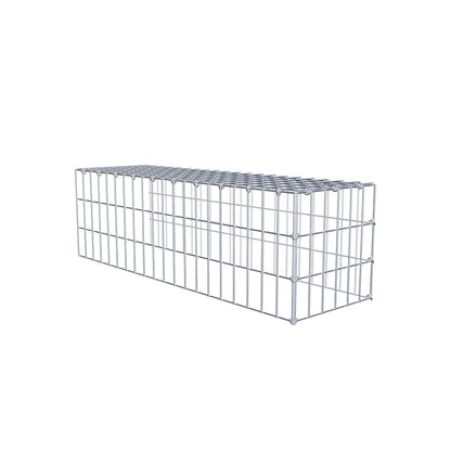 Monteret gabion type 4 100 cm x 30 cm x 30 cm (L x H x D), maskestørrelse 5 cm x 10 cm, C-ring