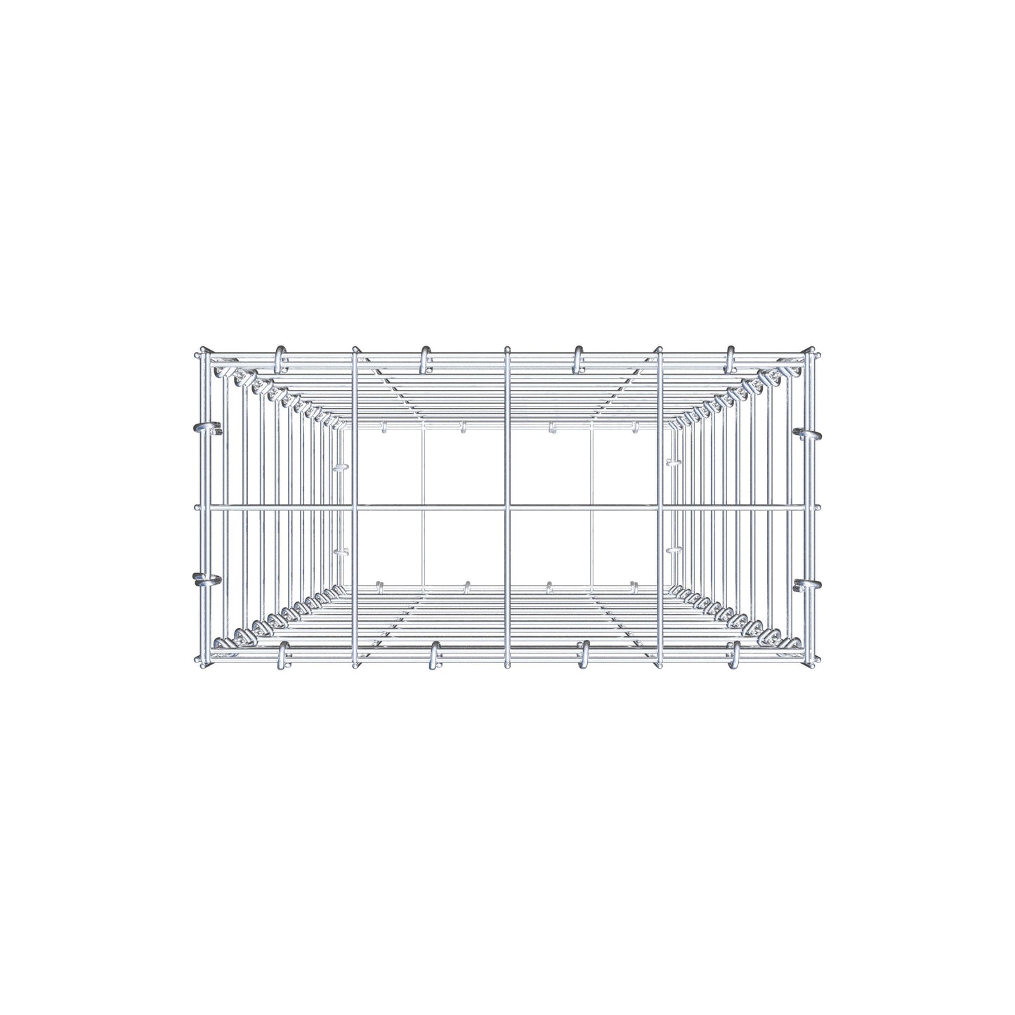 Gabion 100 cm x 40 cm x 20 cm (L x H x P), mailles 10 cm x 10 cm, anneau en C