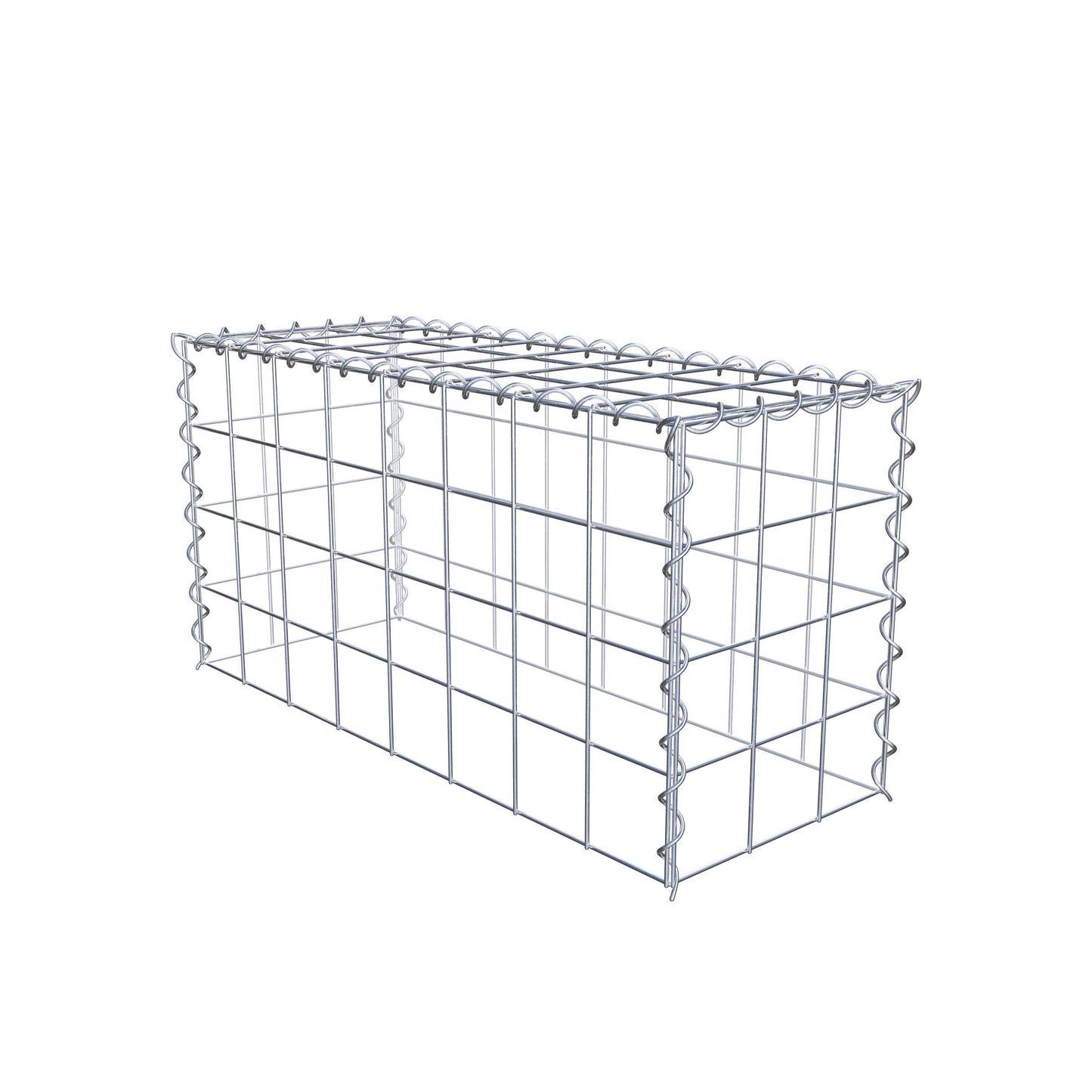 Gabião tipo 3 80 cm x 40 cm x 30 cm (C x A x P), malhagem 10 cm x 10 cm, espiral