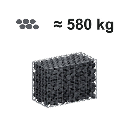 Gabbione 100 cm x 70 cm x 50 cm (L x H x P), maglia 5 cm x 5 cm, spirale