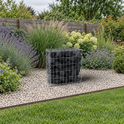 Gabion 50 cm x 50 cm x 20 cm (L x H x D), maskestørrelse 5 cm x 10 cm, spiral