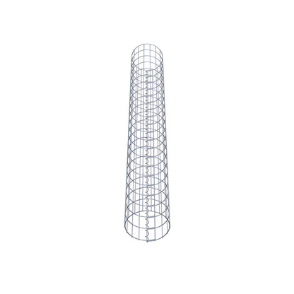 Rund gabionsøjle, varmgalvaniseret, 27 cm diameter, 200 cm højde, MW 5 cm x 10 cm