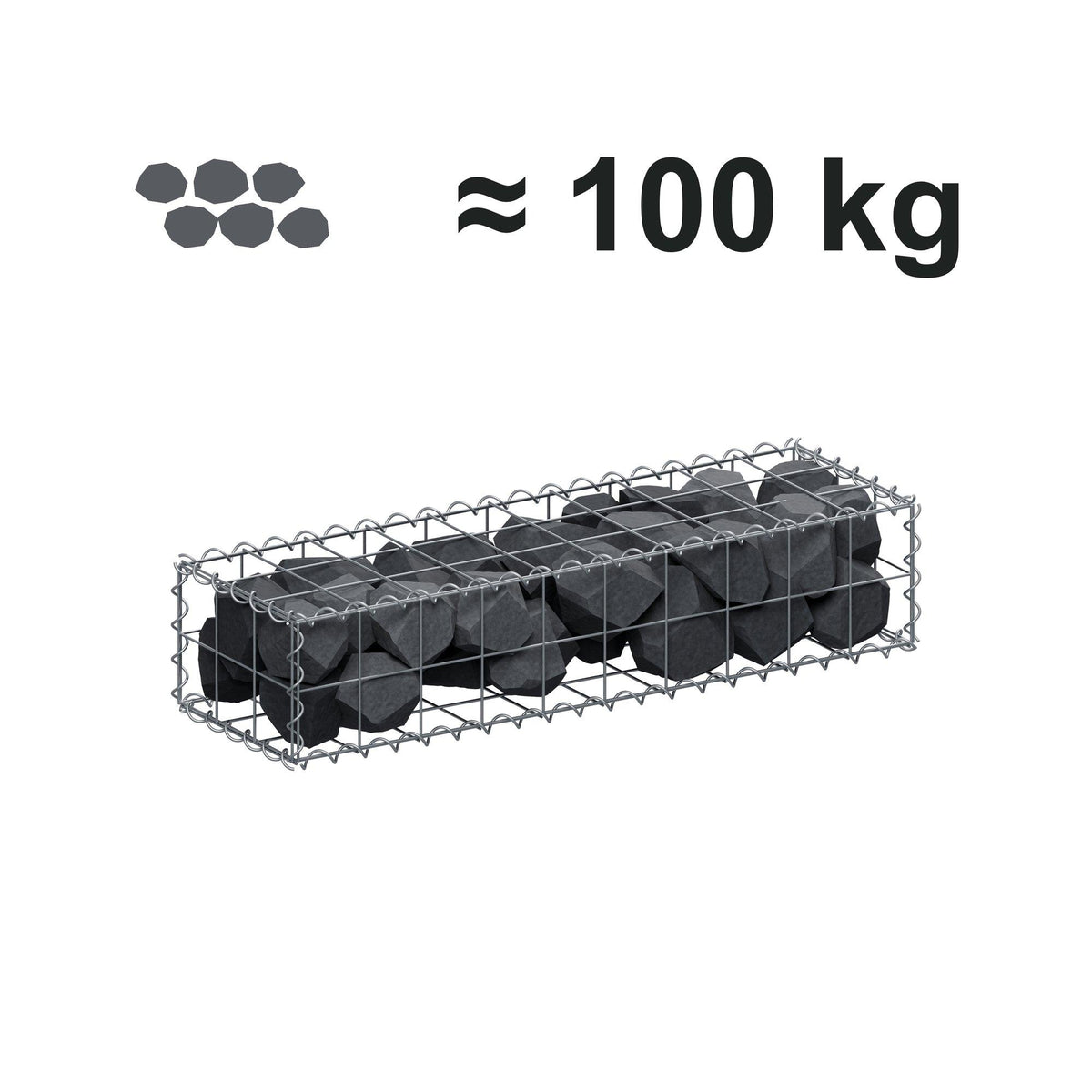 Gabion 100 cm x 20 cm x 30 cm (L x H x P), mailles 10 cm x 10 cm, spirale