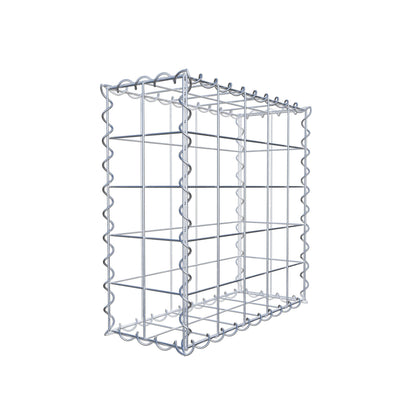 Schanskorf 50 cm x 50 cm x 20 cm (L x H x D), maaswijdte 10 cm x 10 cm, spiraalvormig