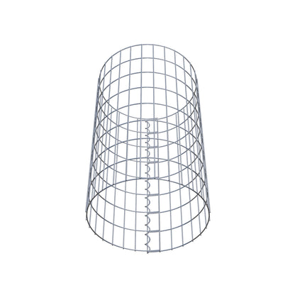 Gabion column around 47 cm diameter, 80 cm height, mesh size 5 cm x 10 cm