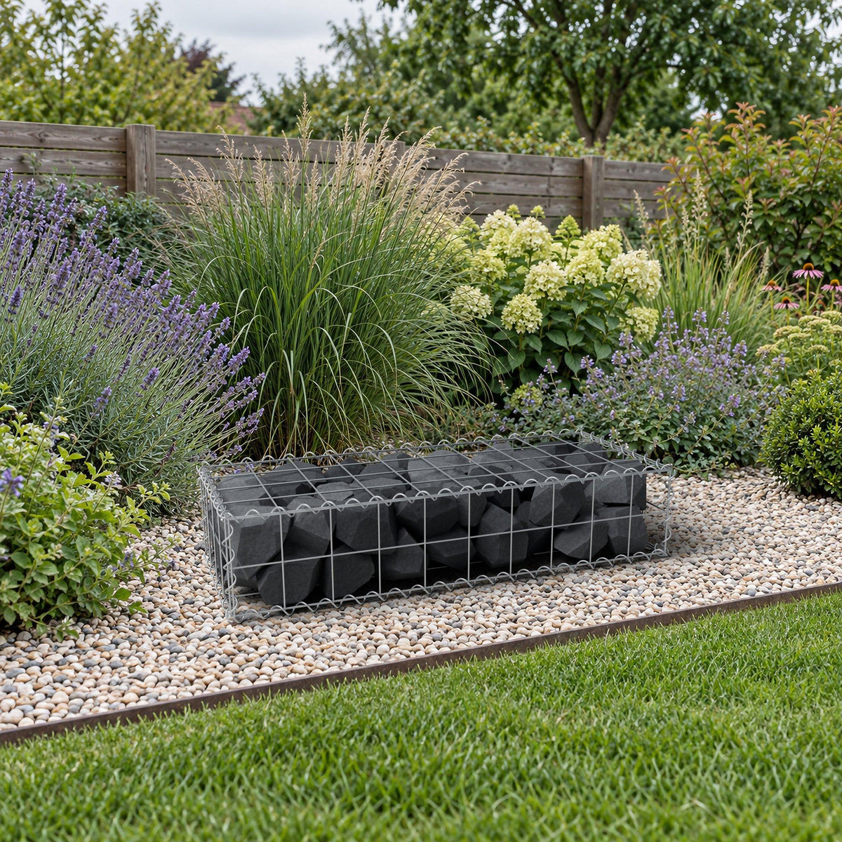 Gabion 100 cm x 20 cm x 40 cm (L x H x P), mailles 10 cm x 10 cm, spirale