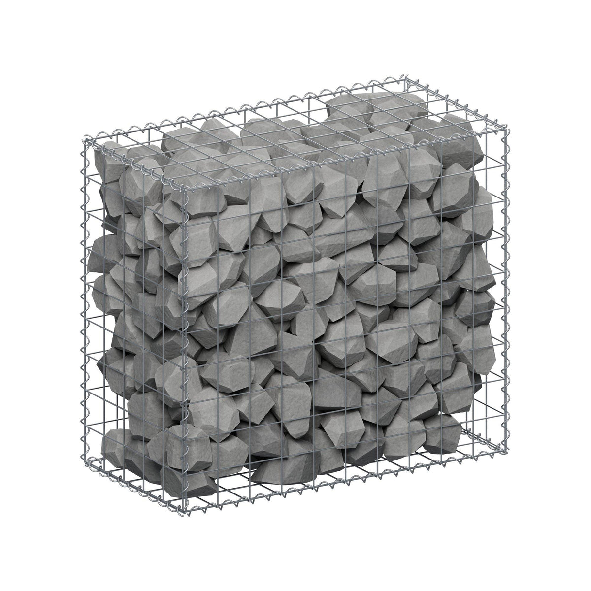 Gabion 100 cm x 90 cm x 50 cm (L x H x D), maskestørrelse 10 cm x 10 cm, spiral